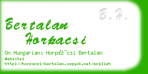 bertalan horpacsi business card